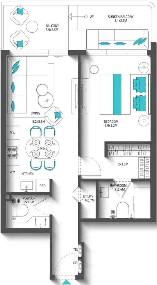 1 BR
