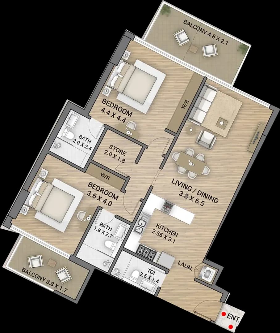 2 BR