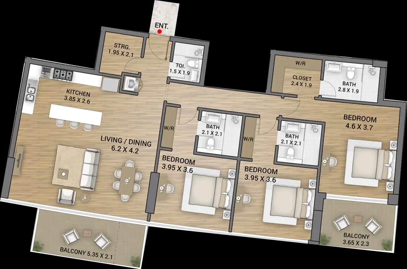 3 BR