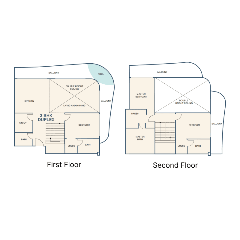 3 BR + Pool